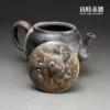 良時美器台灣茶器推薦-張家誌手作入炭柴燒壺190ml壺蓋落灰