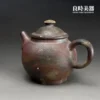 張家誌手作柴燒窯變龍蛋壺-170ml火痕痕跡