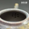 高端台灣茶器-張家誌手作柴燒窯變弦紋仿鼓壺內壁七孔直排濾網細節