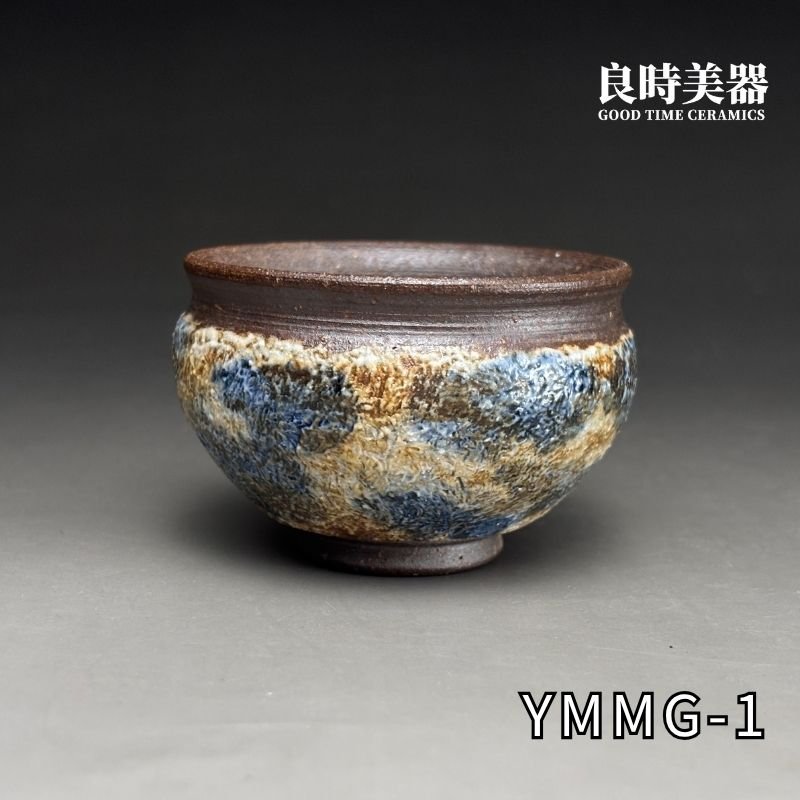 ymmg-1 (1) 台灣茶具-陳明謙手作天空藍窯變岩礦杯-ymmg-1正面外觀與天空藍岩礦結晶