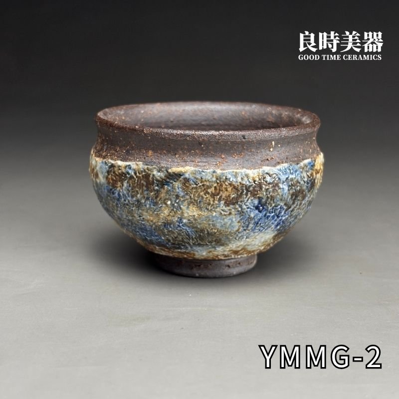 ymmg-2 (1) 台灣茶具-陳明謙手作天空藍窯變岩礦杯-ymmg-1正面外觀與天空藍岩礦結晶ymmg-2