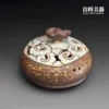 台灣茶器推薦-陳明謙手作祥雲薰香爐手工鏤空祥雲雕刻頂蓋特寫