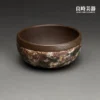 台灣茶具-江世為手作岩礦茶杯金銀釉描繪與三點金風格細節特寫