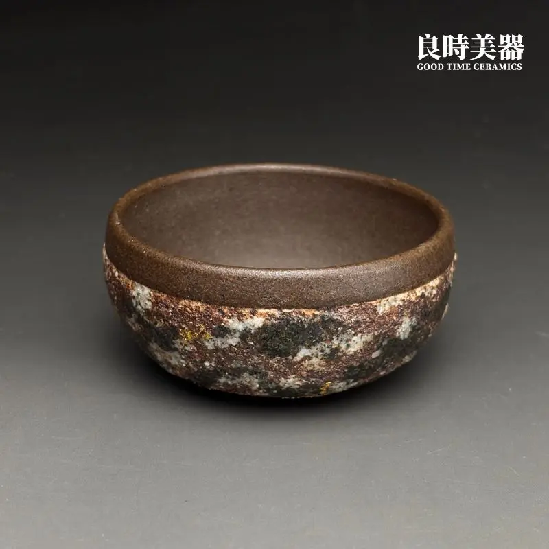 高端台灣茶器-江世為手作岩礦茶杯四度入窯金屬溶融斑駁結晶視覺