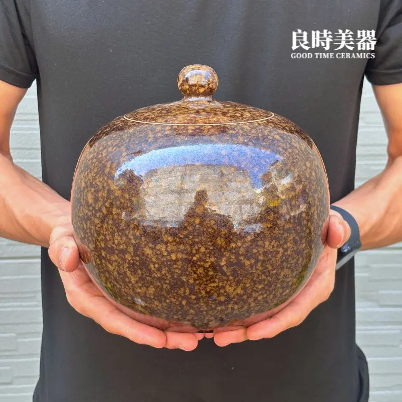 良時美器手拉坏手工一斤茶甕-窯變天目