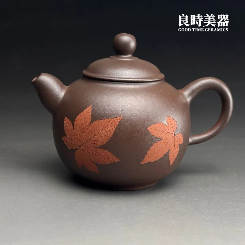 台灣茶具-陳政嵐楓葉紫砂壺250ML