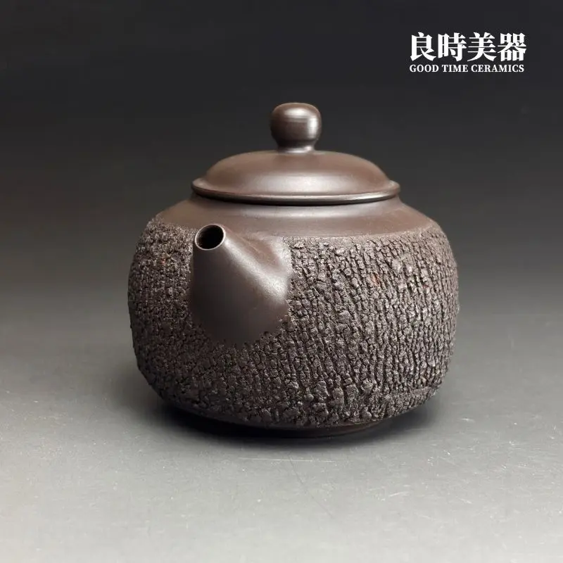 台灣茶具-陳政嵐爆裂紫砂壺200ML壺口