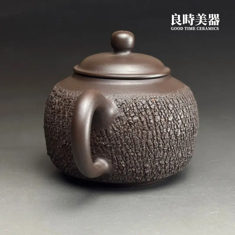 台灣茶具-陳政嵐爆裂紫砂壺200ML手把