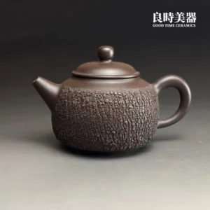 台灣茶具-陳政嵐爆裂紫砂壺200ML正面