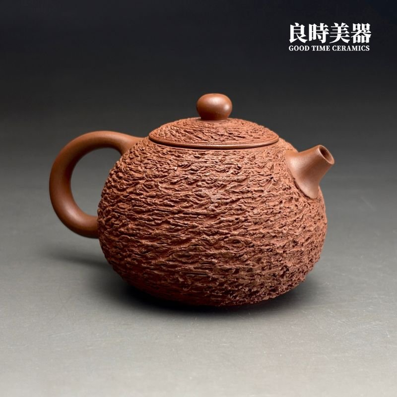 台灣茶具-李崑明冰煙朱泥壺180ML細微