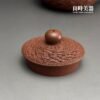 台灣茶具-李崑明冰煙朱泥壺180ML壺蓋細部